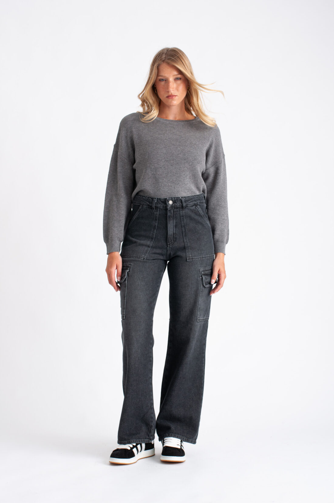 [11134] straight gris cargo blaque