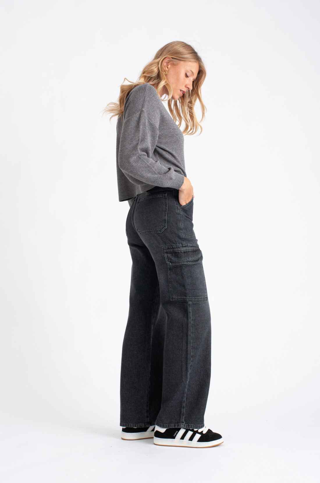 [11134] straight gris cargo blaque