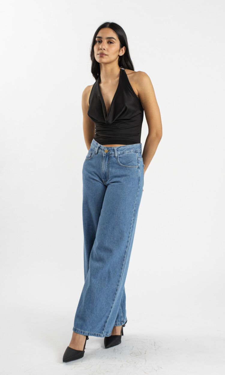 [11235] wideleg baggy celeste oscuro