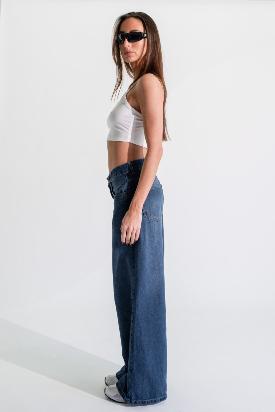 [11265] wideleg azul bigote
