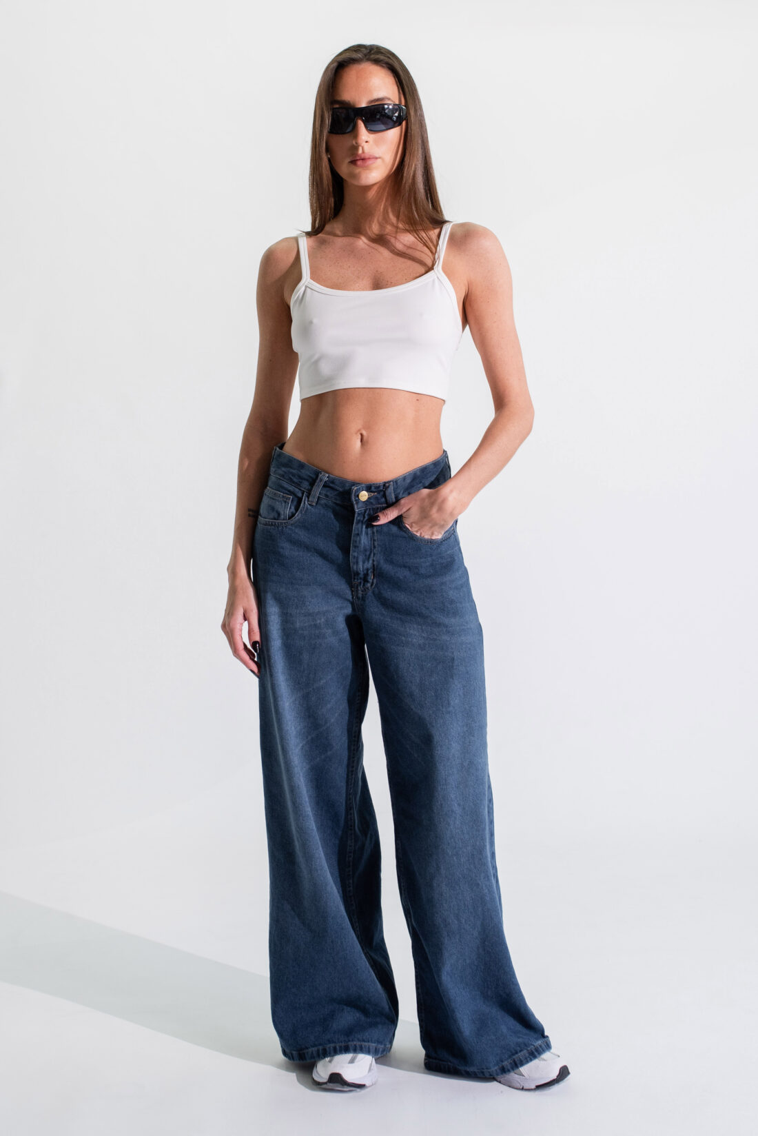 [11265] wideleg azul bigote