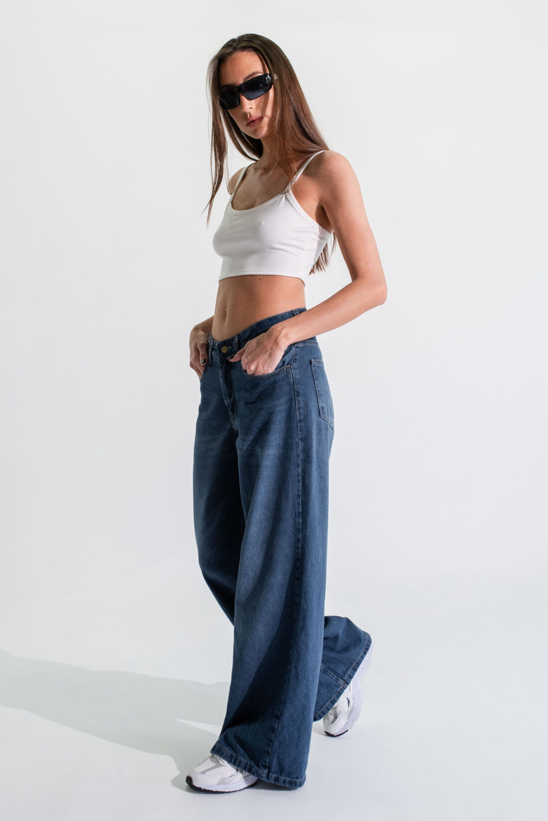 [11265] wideleg azul bigote
