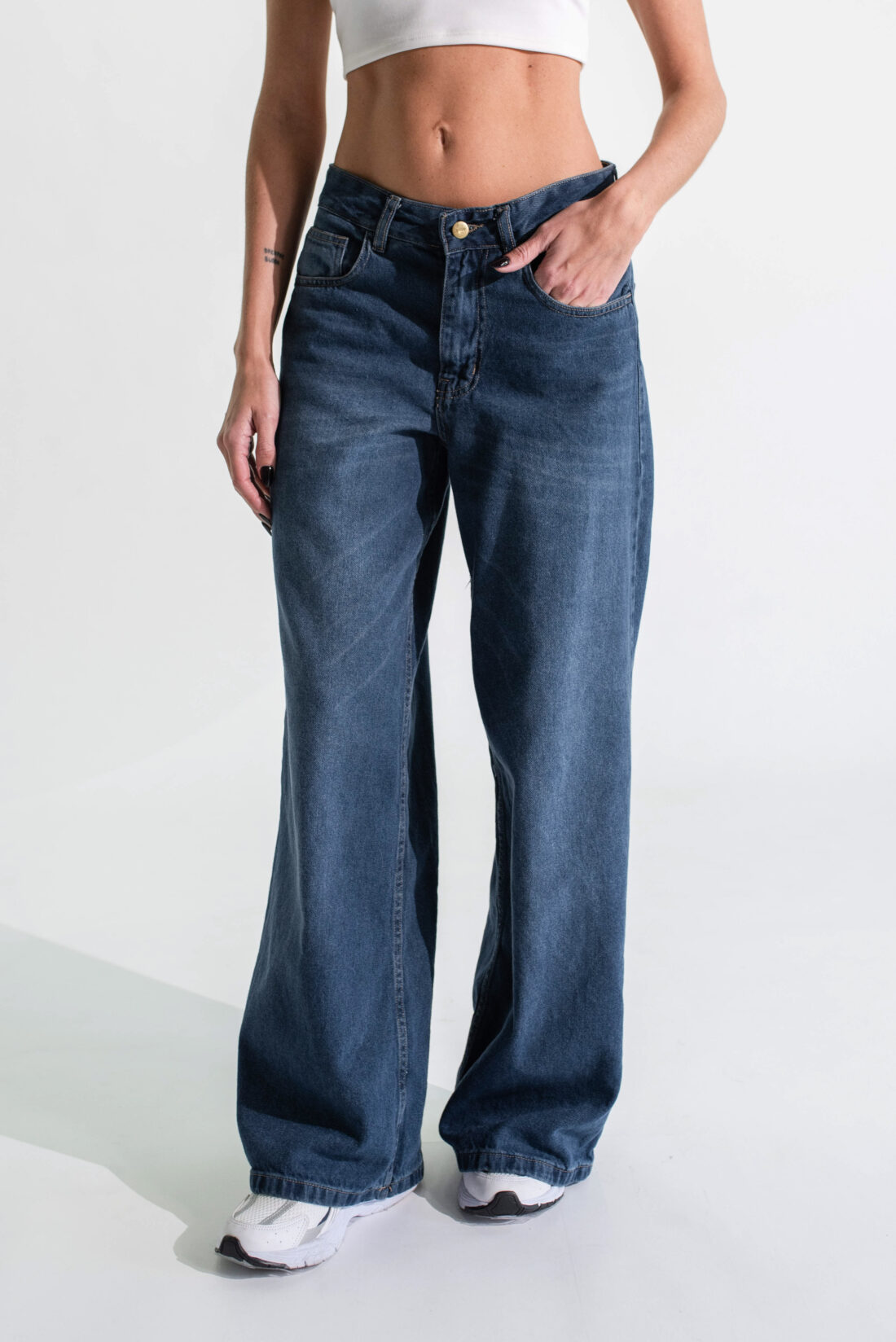 [11265] wideleg azul bigote
