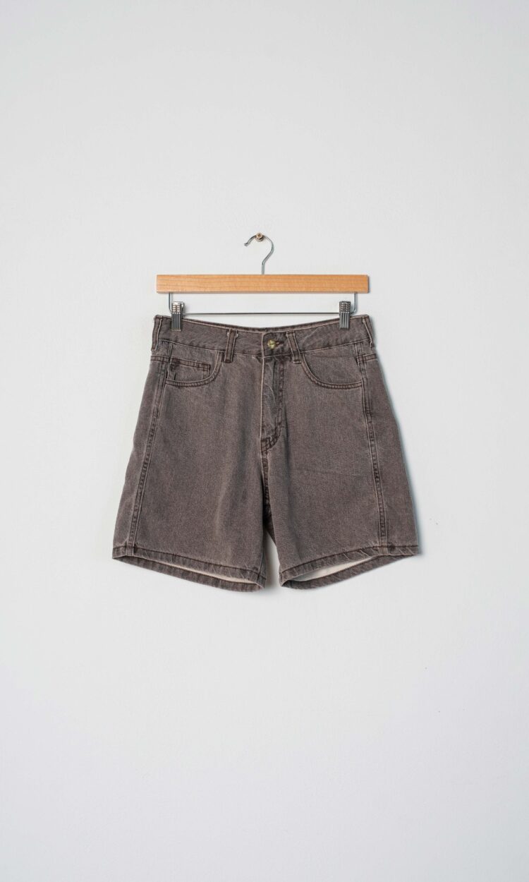 [12027] short mom largo acid beige y gris