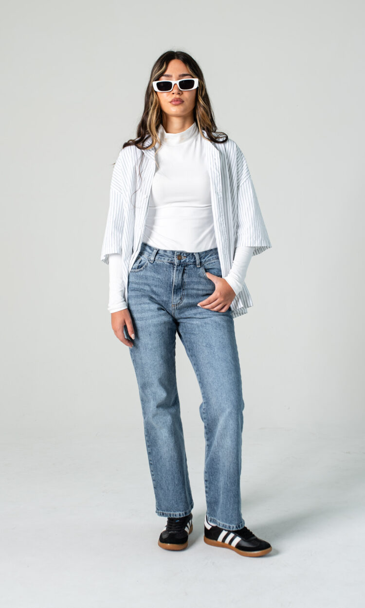 13502-EP | FLARED RIGIDO CELESTE SNOW TAJITO