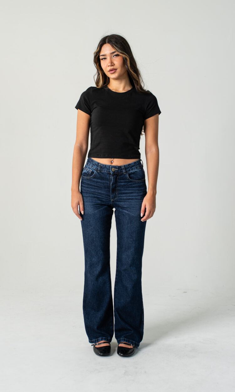 13501-EP | FLARED RIGIDO AZUL BORDADO