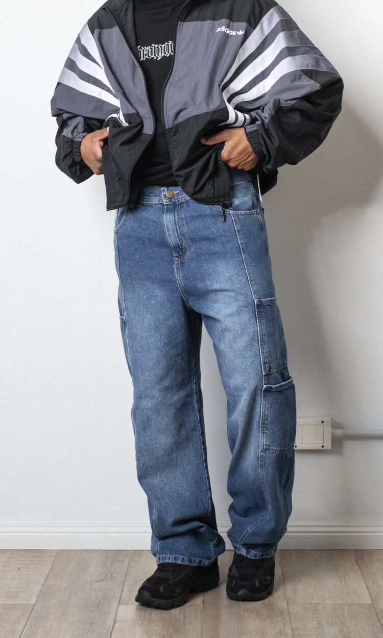 21185-RP | BAGGY BOLSILLOS CARGO AZUL