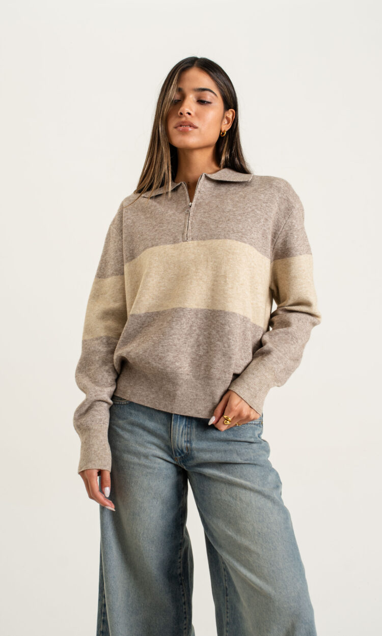 A39 – SWEATER CIERRE RAYADO