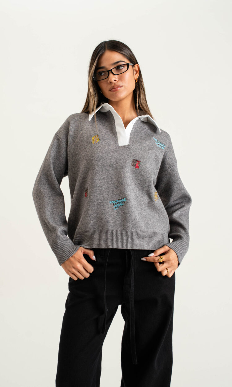 A38 – POLO SWEATER BORDADO