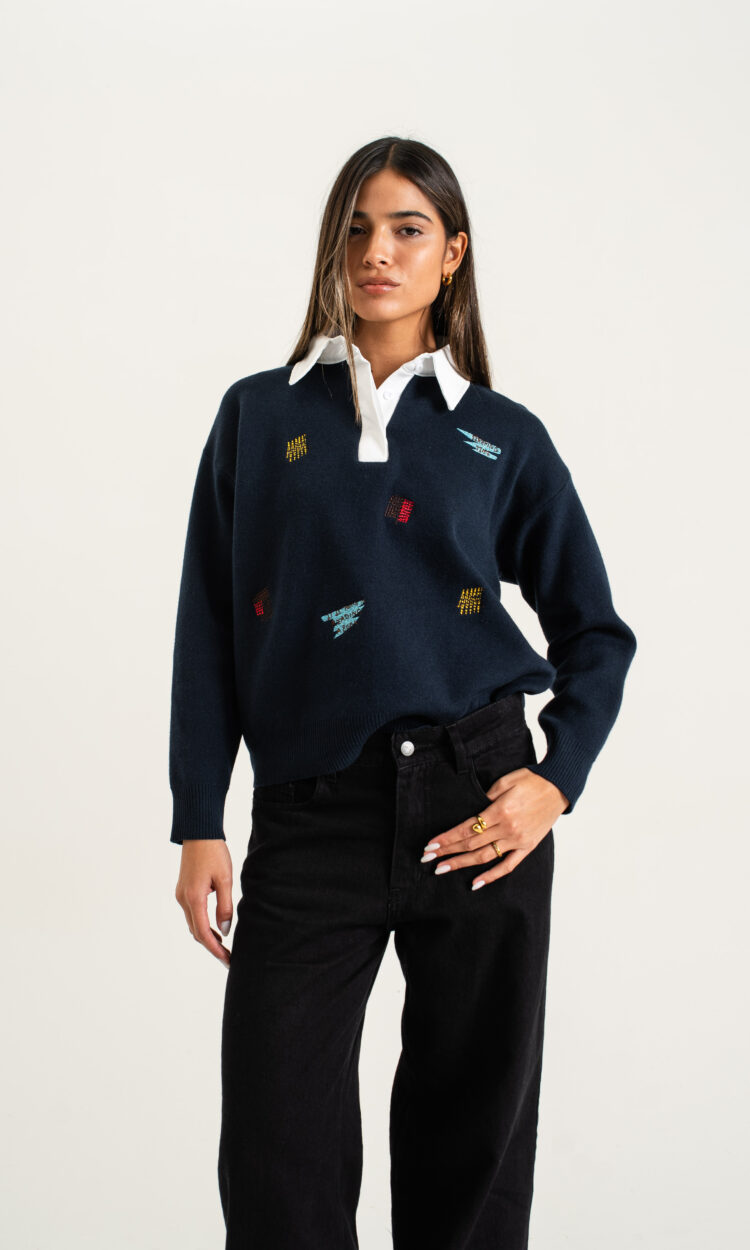 A38 – POLO SWEATER BORDADO