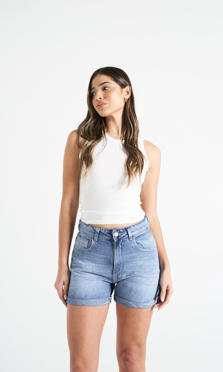 S4501-ES | SHORT DOBLADILLO AZUL