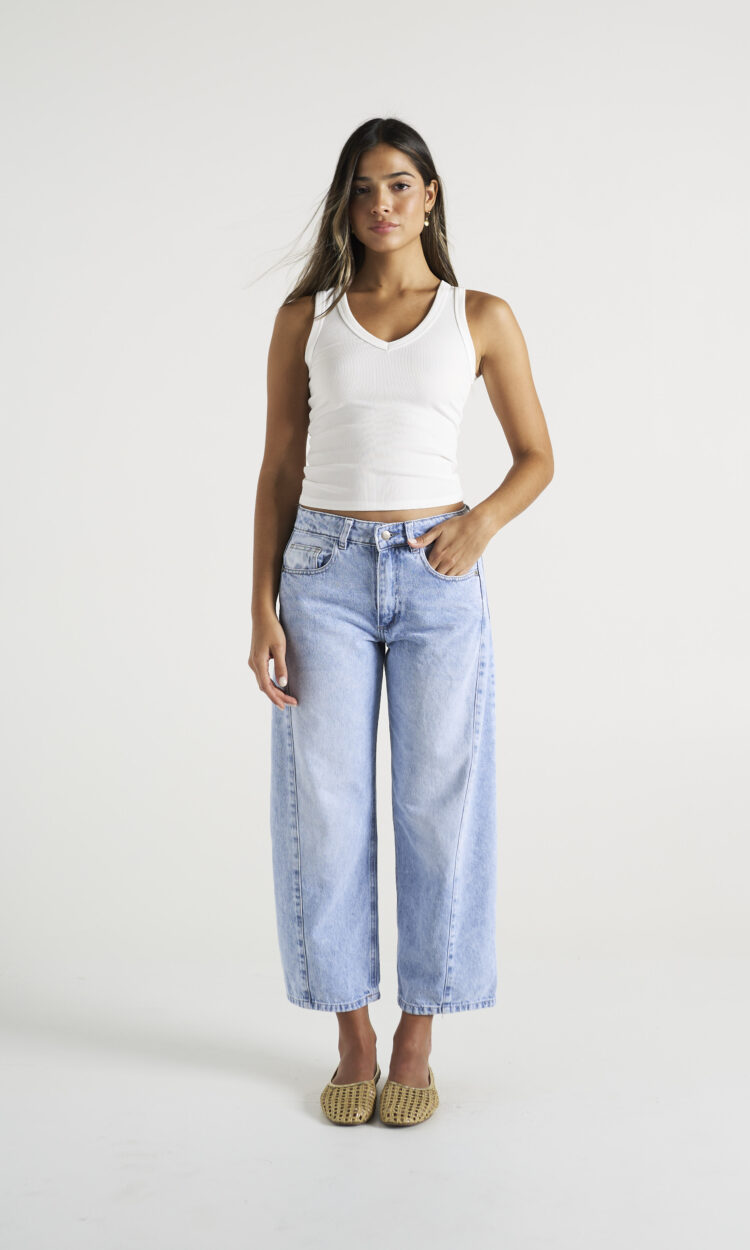 5301-EP | BAGGY CROP RECORTE CELESTE SNOW